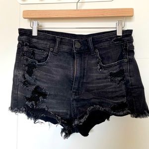 American eagle high rise distressed shortie shorts